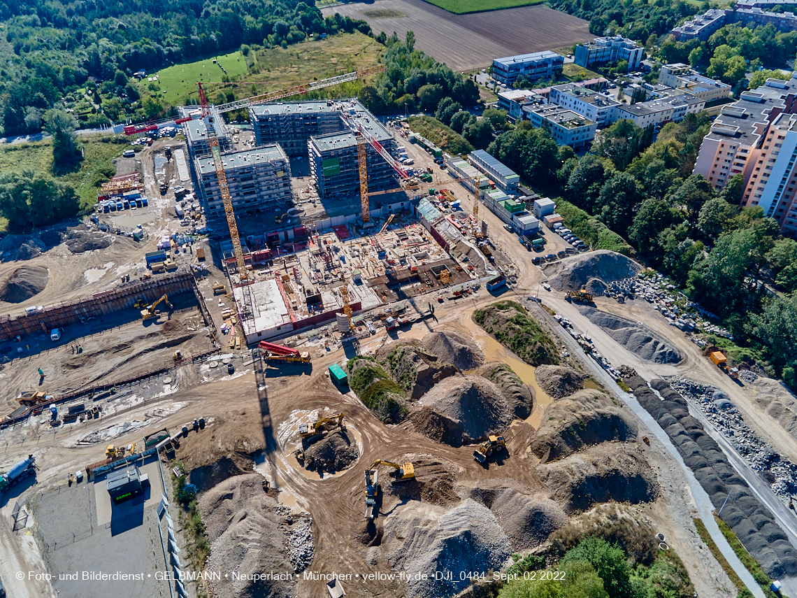 02.09.2022 - Baustelle Alexisquartier und Pandion Verde in Neuperlach